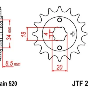 Řetězové kolečko JT JTF 270-12 12 zubů, 520 Oblíbený