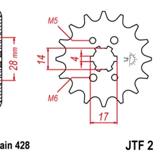 Nejlepší Volba Řetězové kolečko JT JTF 277-14 14 zubů, 428