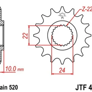 Řetězové kolečko JT JTF 402-17 17 zubů, 520 Koupit Online