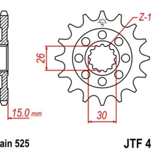 Řetězové kolečko JT JTF 404-14 14 zubů, 525 Poslední Šance