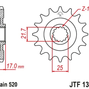 Řetězové kolečko JT JTF 1381-15 15 zubů, 520 Zlevněný