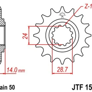 Expresní Doručení Řetězové kolečko JT JTF 1529-16 16 zubů, 530
