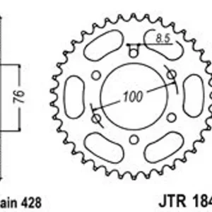 Zlevněný Řetězová rozeta JT JTR 1844-44 44 zubů, 428