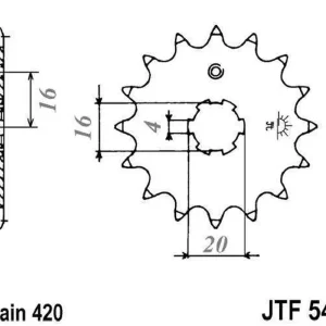 Aktuální Řetězové kolečko JT JTF 546-13 13 zubů, 420