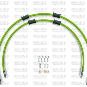 Značkový STANDARD Hadice přední brzdy sada Venhill POWERHOSEPLUS BMW-8004FS-GR (2 hadice v sadě) zelené hadice, nerezové koncovky