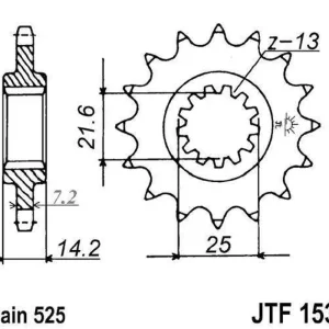 Aktuální Řetězové kolečko JT JTF 1531-15 15 zubů, 525