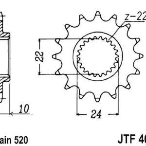 Akční Nabídka Řetězové kolečko JT JTF 402-15 15 zubů, 520