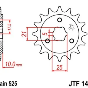 Zlevněný Řetězové kolečko JT JTF 1448-13 13 zubů, 525