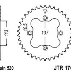 Autentický Řetězová rozeta JT JTR 1760-35 35 zubů, 520