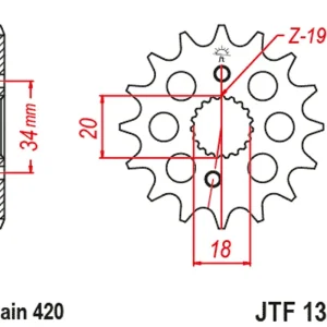 Akční Cena Řetězové kolečko JT JTF 1310-15 15 zubů, 420