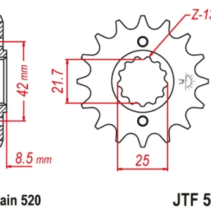 Akce Řetězové kolečko JT JTF 516-16 16 zubů, 520