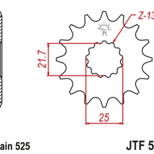 Akční Cena Řetězové kolečko JT JTF 520-16 16 zubů, 525