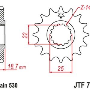 Aktuální Řetězové kolečko JT JTF 743-15 15 zubů, 530